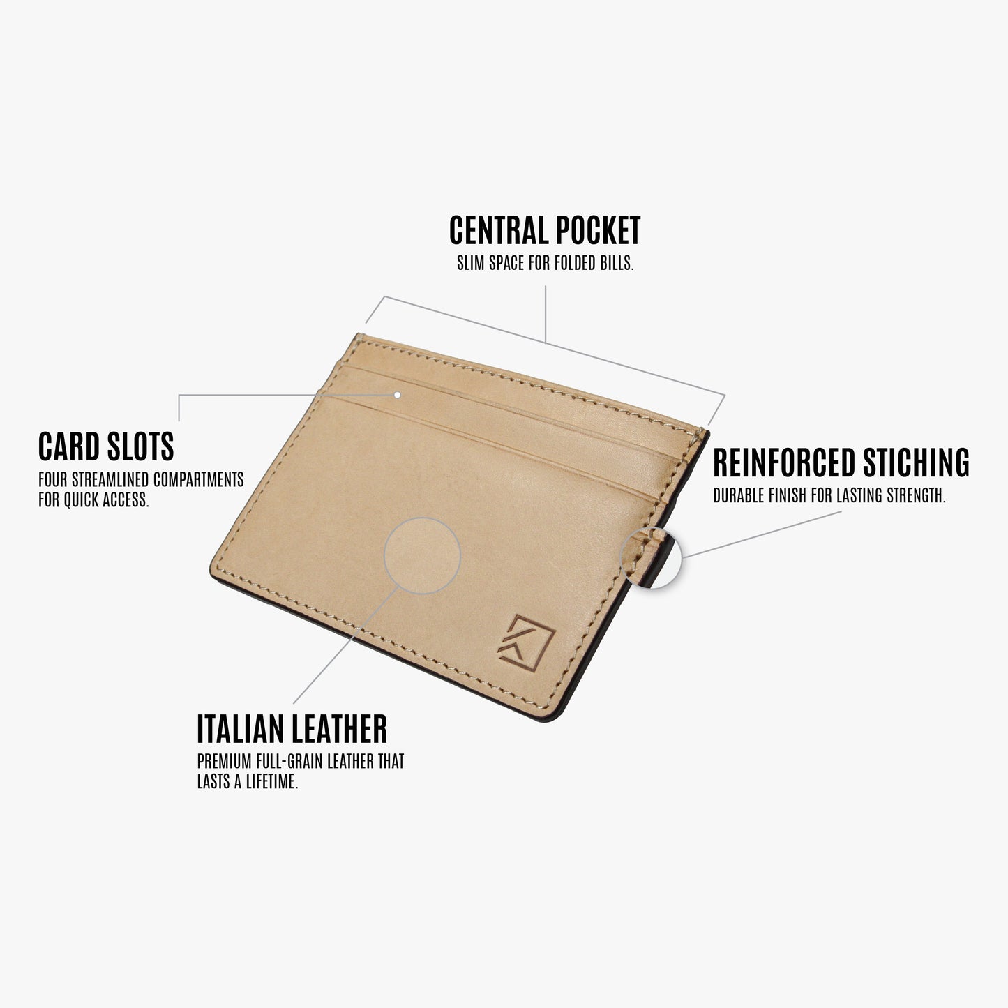Premium Minimalist Slim Card Holder Wallet - Ivory