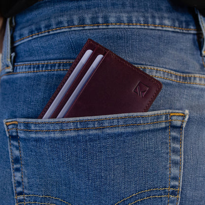 Premium Minimalist Slim Card Holder Wallet - Bordeaux