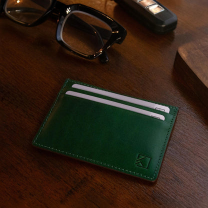 Premium Minimalist Slim Card Holder Wallet - Evergreen