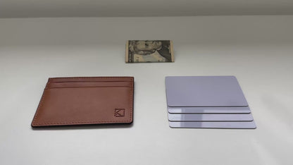 Premium Minimalist Slim Card Holder Wallet - Tobacco
