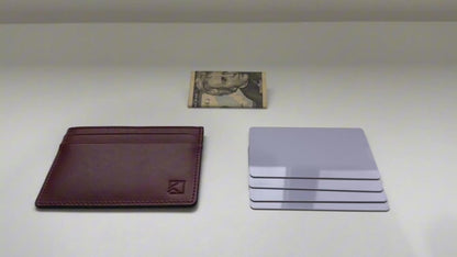 Premium Minimalist Slim Card Holder Wallet - Walnut