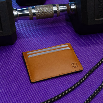 Premium Minimalist Slim Card Holder Wallet - Tobacco