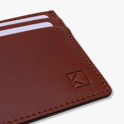 Premium Minimalist Slim Card Holder Wallet - Walnut